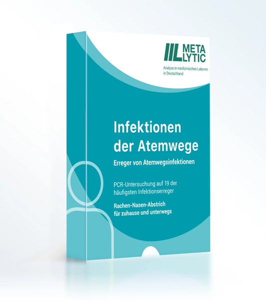 Produktverpackung des Tests auf Atemwegsinfekte von MetaLytic.