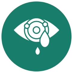 Symbol, welches Bindehautentzündung darstellt.