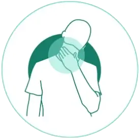 Symbol, welches Schnupfen und Halsschmerzen darstellt.